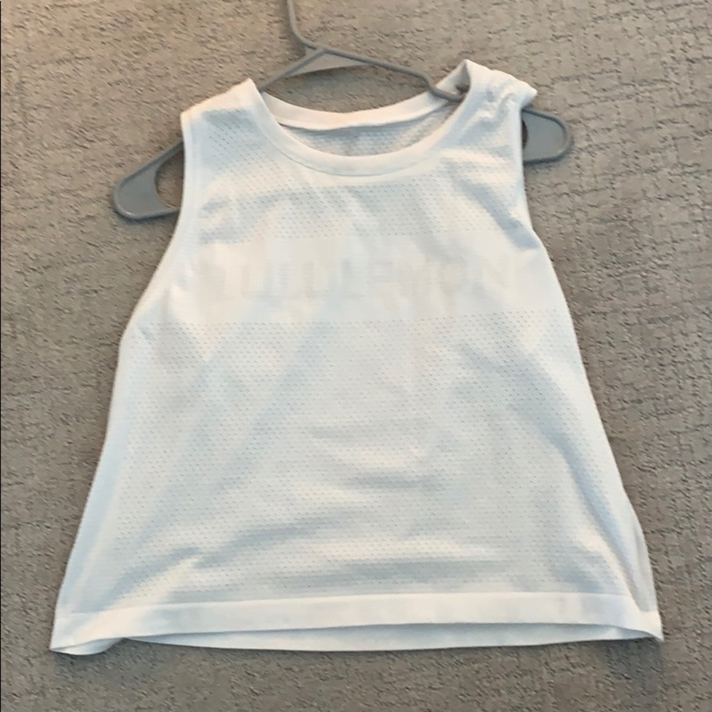 Lululemon white mesh cropped tank top